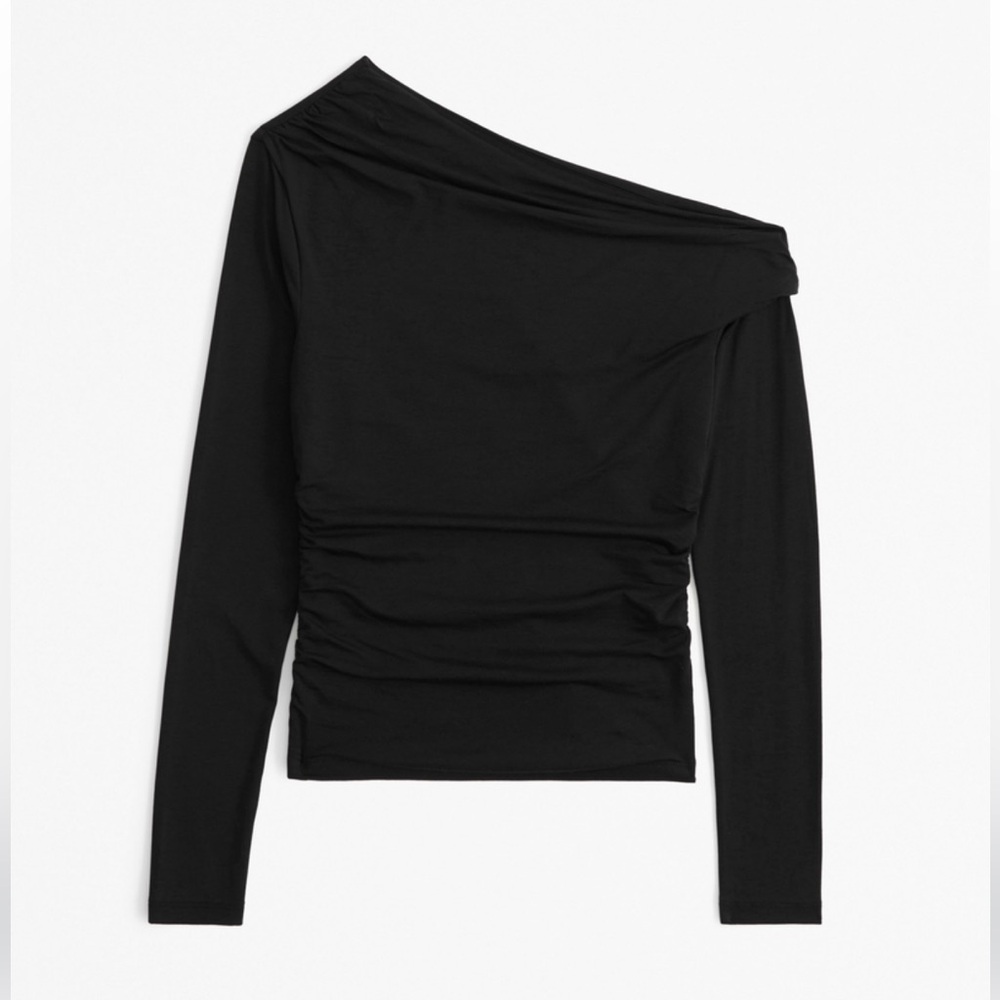 Abercrombie Long-Sleeve Off-The-Shoulder Draped Top